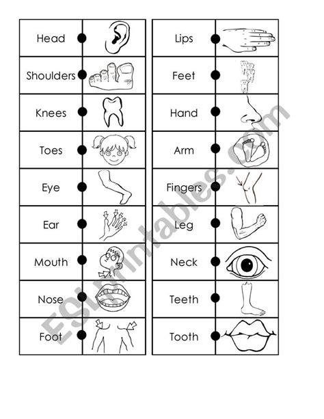 Body Parts Dominó Esl Worksheet By Paola2378