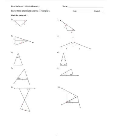 Isosceles And Equilateral Triangles Worksheet Pdf Printable