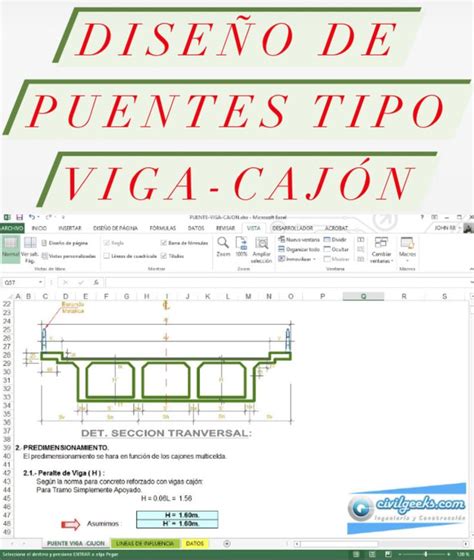 Excel Para Diseño De Puentes Tipo Viga Cajon Puentes Disenos De Unas