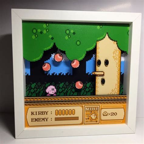 Kirby S Adventure Nes Diorama 3d Etsy España Manualidades Manualidades Creativas Regalos