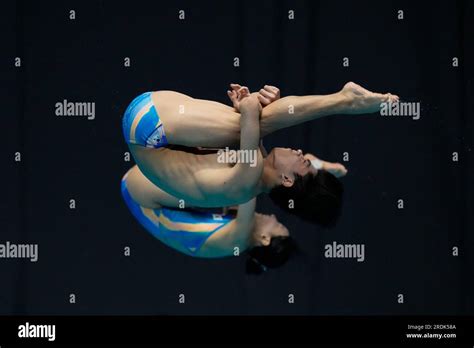 Yi Jae Gyeong And Kim Su Ji Of South Korea Compete In The Mixed Diving