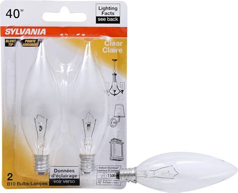 Sylvania 13681 40b10ctbl2pk 120v B10 Decor Torpedo Light Bulb