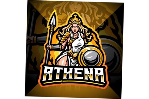 Athena esport mascot logo design By Visink | TheHungryJPEG