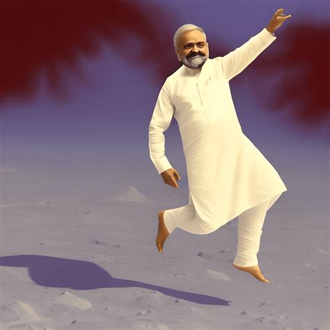 Narendra Modi Dance on Moon Graphic · Creative Fabrica