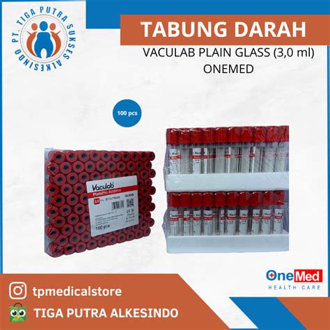 Jual ONEMED TABUNG DARAH VACULAB PLAIN GLASS 3 0 ML Kota Samarinda