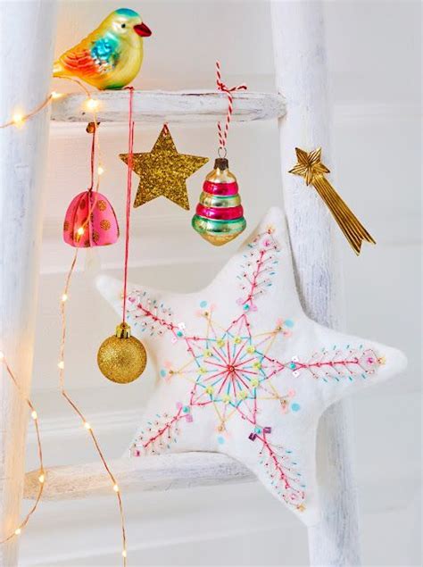 DIY Etoile en feutrine brodée de fil et de perles Créations de noël