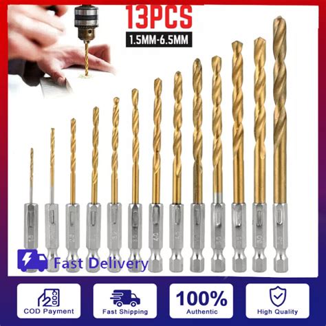 Drill Bits Metal Titanium Pcs Set Hss Twist Drill Bit Ground For