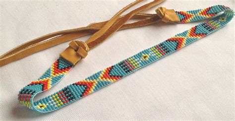 Handmade Native American Beaded Headband Hairband Hatband Boho