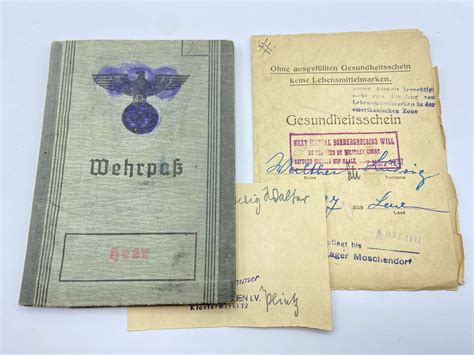 WW2 German Wehrpass To WW1 Veteran POW in General / other