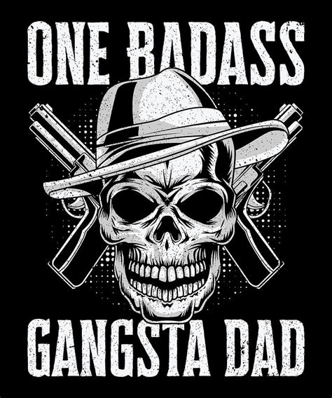 Badass Dad Gangsta Skull Children Grandpa Kids Digital Art By Toms Tee