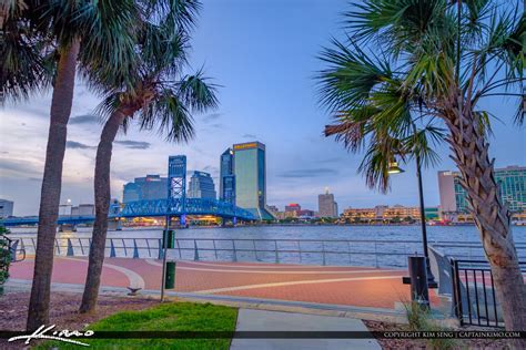 Skyline View From Southbank Riverwalk St Johns River Jacksonville