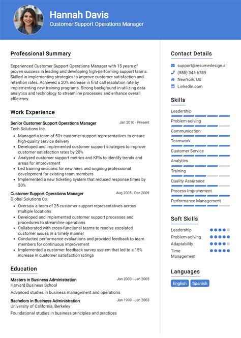 15 Customer Support Operations Manager Resume Examples And Templates