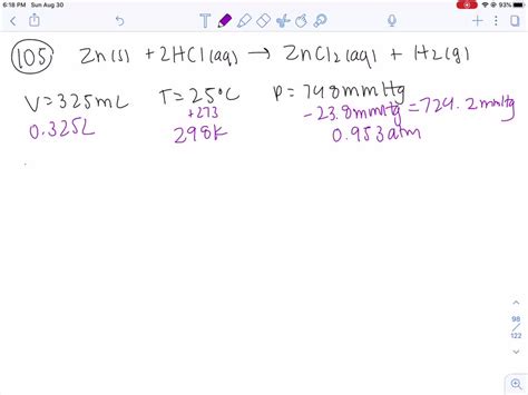 Solved What Mass In Grams Of Hydrogen Gas Is Produced If Mol Of Zn