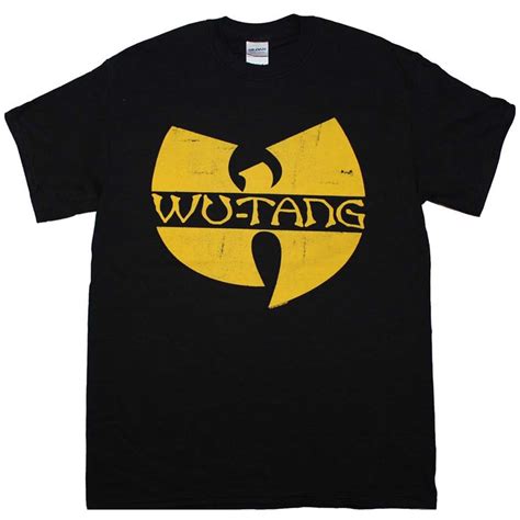 Band Merch - Men's Wu Tang Clan Classic Yellow Logo T-Shirt Black ...