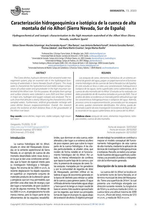 PDF Caracterización hidrogeoquímica e isotópica de la cuenca de alta