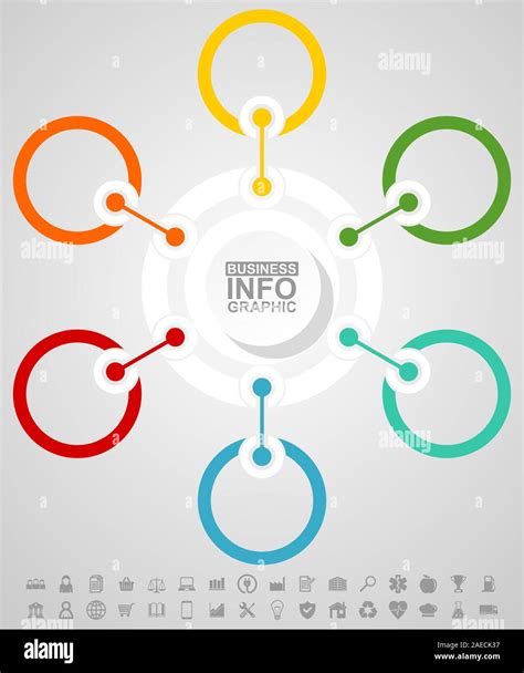 Infograf A De Plantilla Conjunto De Iconos Vector De Negocios