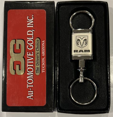 DODGE RAM Ring Chrome SILVER Aluminum Valet Keychain Au Tomotive Gold