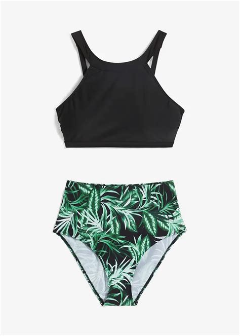 Toller Bikini Mit Tropischem Print Schwarz Bedruckt Bonprix