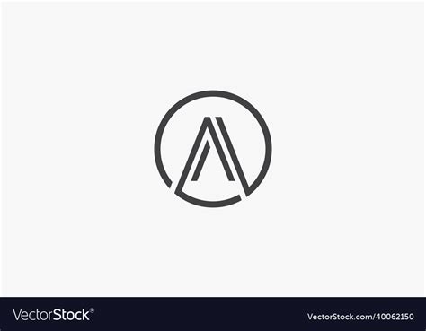 A Or Aa Circle Logo Isolated On White Background Vector Image