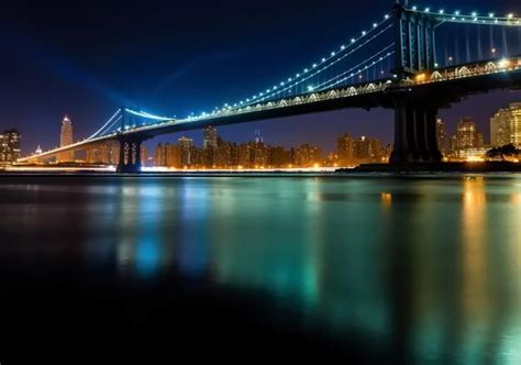 Vista Noturna Da Cidade De Nova York Noite Paisagem Urbana Panor Mica