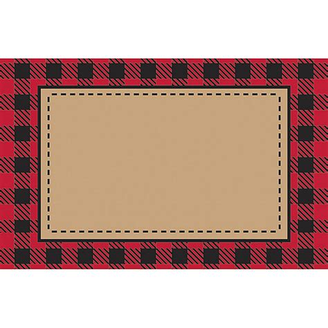 Black And Red Checkered Border Enclosure Cards Gift Tags In X