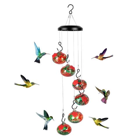 Bessbest Charming Wind Chimes Outdoor Hummingbird Water Feeder Wind