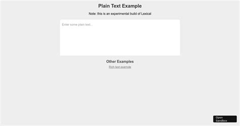 Lexical Plain Text Example Forked Codesandbox