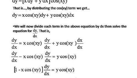 How To Find Dy Dx By Implicit Differentiation Given A Similar Equation