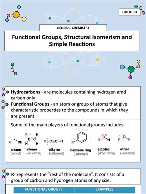 Functional Groups, Structural Isomerism, and Simple Reactions | PDF ...