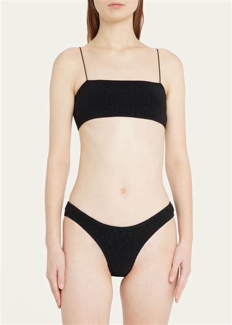 Toteme Smocked Bikini Top Bergdorf Goodman