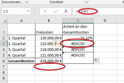 Zellbezüge relative und absolute Adressierung