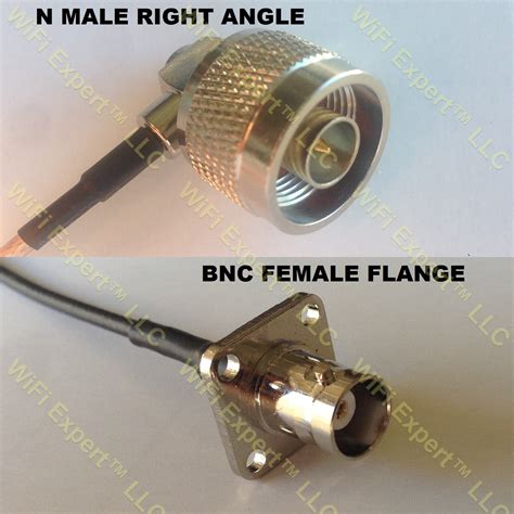 RG58 N MALE ANGLE To BNC Flange Female Coaxial RF Pigtail Cable RF