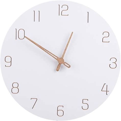 Horloge Murale En Bois Cm Silencieuse Horloge Murale Blanche Nordique