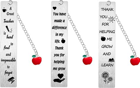 3 PCS Teacher Appreciation Bookmarks Thank You Teacher Bookmark For