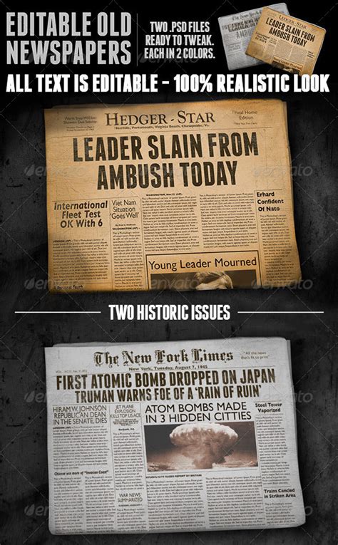 10 Old Newspaper Template Photoshop - Perfect Template Ideas