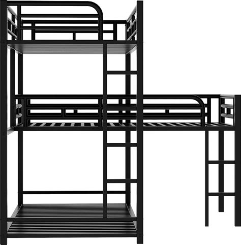 Metal Triple Bunk Bedtwin Size L Shaped Bunk Australia Ubuy