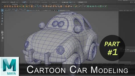 Car 3D Cartoon Modeling Texturing Tutorial Part 01 Maya 3D