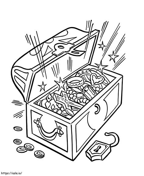 Free Treasure Chest To Color coloring page