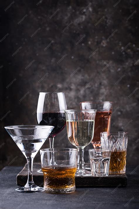 Premium Photo | Assortment of various alcohol drinks