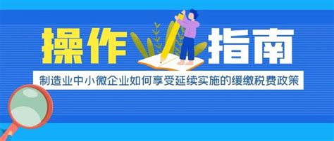 操作指南：制造业中小微企业如何享受延续实施的缓缴税费政策申报纳税人退税