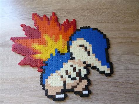 Sprite Cyndaquil Pokemon Hama Beads Pixel Art Amazones Handmade