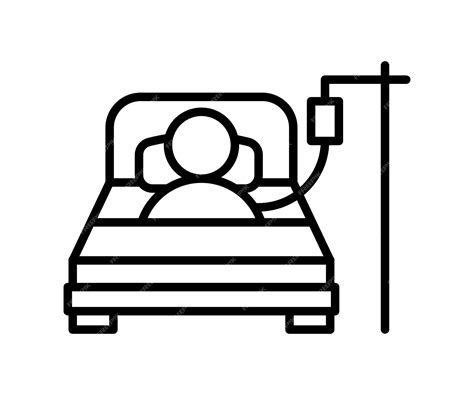 Premium Vector | Person in hospital bed patient icon vector illustration