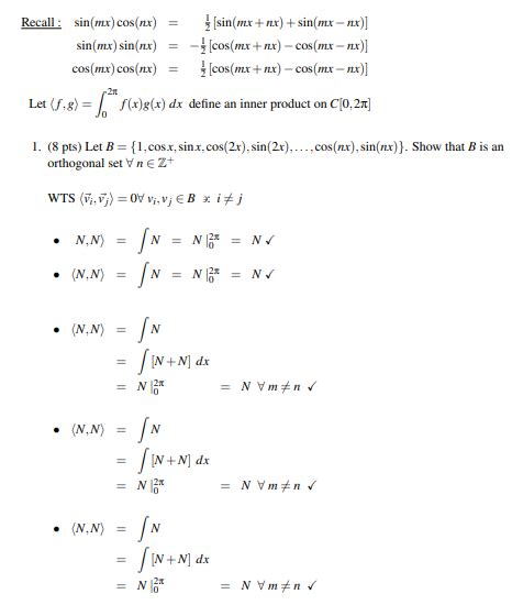 Solved Recall Sin Mx Cos Nx Sin Mx Sin Nx Cos Mx Chegg