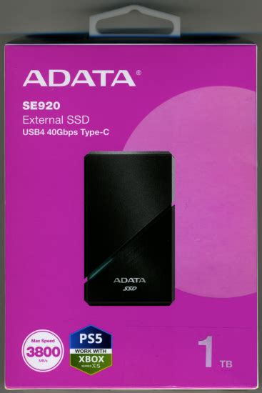 Cdrlabs Box Contents And Physical Features Adata Se Tb