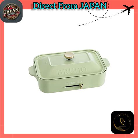 BRUNO Compact Hot Plate Pale Green Main Unit 2 Types Of Plates