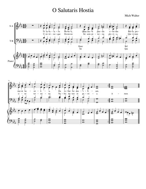 O Salutaris Hostia Sheet Music For Piano Voice Download Free In Pdf Or Midi