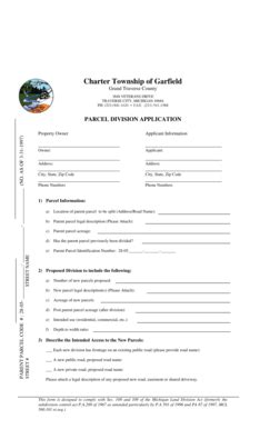 Fillable Online Land Division Application Charter Township Of