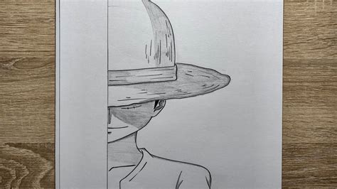 How To Draw Luffy Half Face Step By Step One Piece Drawing Luffy