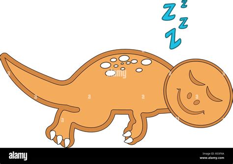 Cute Dinosaur Cartoon Character Sleeping Stock Vector Image Art Alamy