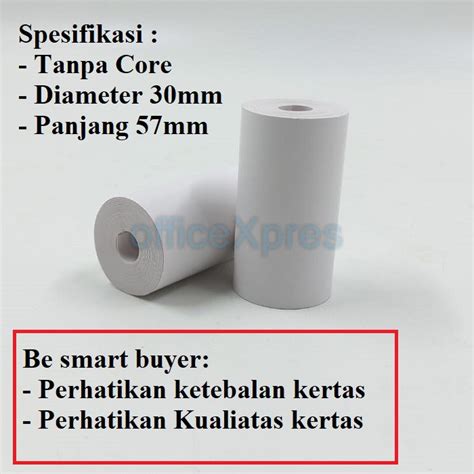 Jual Kertas Struk Kasir 57 X 30 Mm Coreless Kertas Kasir Kertas